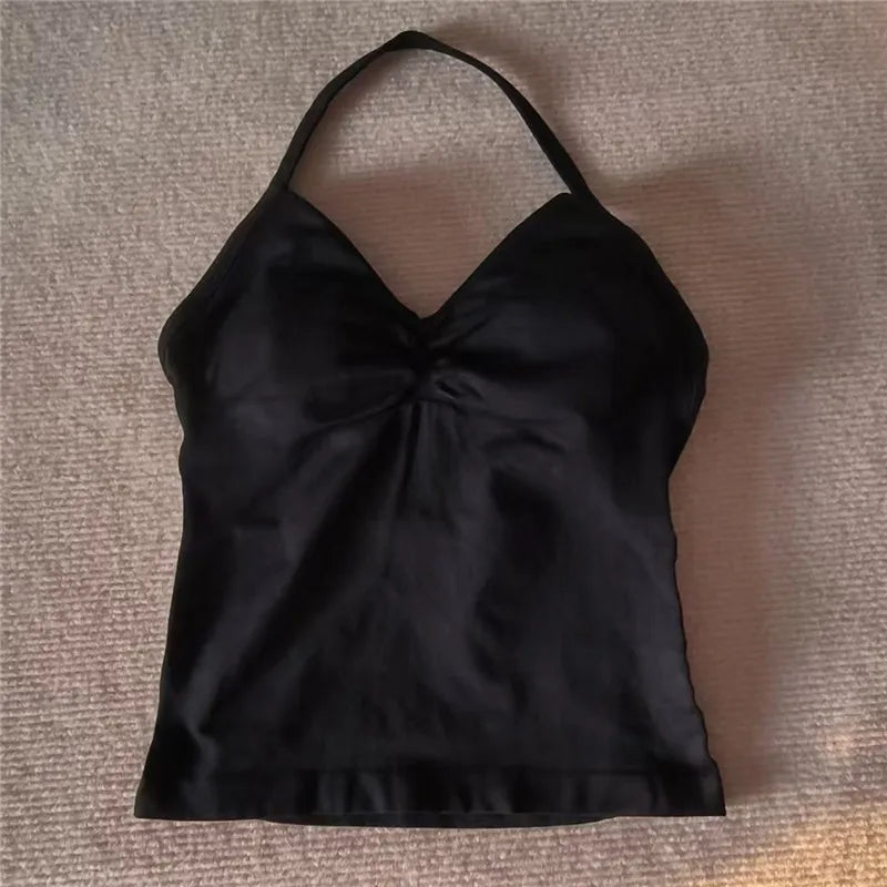 HBC Sexy V Neck Gym Tank Top Longline Strappy Vest Women Seamless Sports Running Tank Top Slim Fit Yoga Padded Workout - Matrix-studios.com