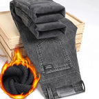 Winter Warm Jeans Men's Slim Straight Elastic Denim Pants Casual Male Clothing Fashion Plush Trousers New Hot Sale Fashion Jeans - Matrix Studios