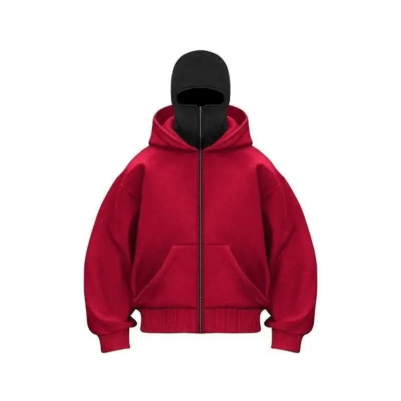 Unisex Plain Hooded Zip Up Sweatshirt Autumn Winter Ins Style Couple Matching Pullover Jacket - Matrix Studios