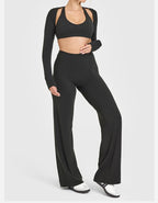 Womens Straight Leg Pants – High Waisted Wide Leg Yoga Pants Breathable Loose Baggy Sweatpants for Gym Running Casual Wear - Matrix-studios.com