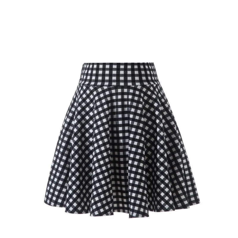 2025 Flared Skirts Women's Basic Shorts Skirt Fashion Versatile Black Casual Mini Skater Medium Pleated Fluffy Skirt Plus Size - Matrix-studios.com