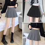 Vintage Gray Pleated Skirt Women Kawaii High Waist Mini Skirts Korean Fashion School Uniform Harajuku Streetwear Spring - Matrix-studios.com
