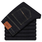 2026 New Style Business Men's Jeans Casual Straight Stretch Fashion Classic Blue Black Work Pant Denim Trousers Male Clothing - Matrix Studios