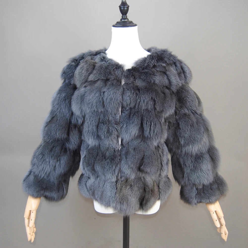 2026 New Style Real Fur Coat 100% Natural Fur Jacket Female Winter Warm Leather Fox Fur Coat High Quality Fur Vest - Matrix Studios