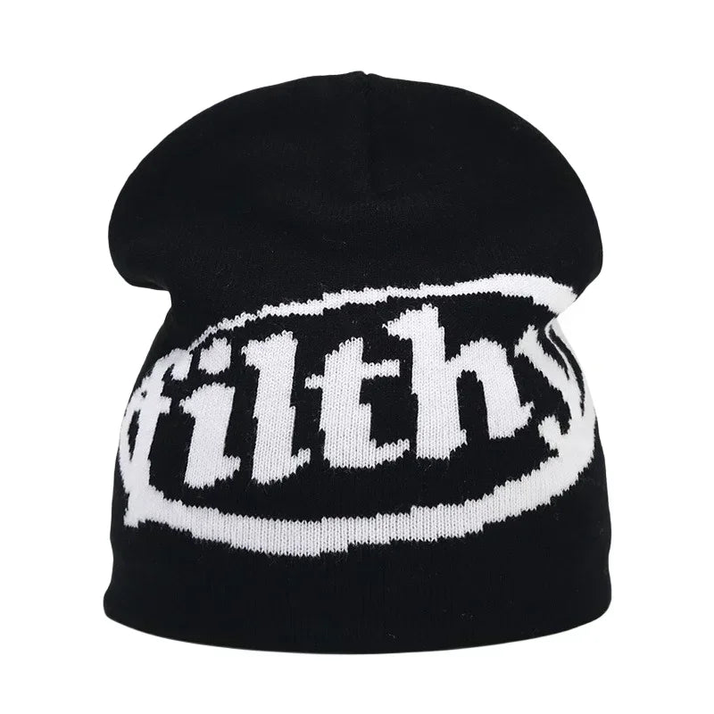 Y2K Letter Knitted Winter Autumn Beanie Cap Men Women Kanye Beanies Gorras Hombre Top Warm Skiing Hat Ear Hats Hip Hop Skullcap - Matrix-studios.com