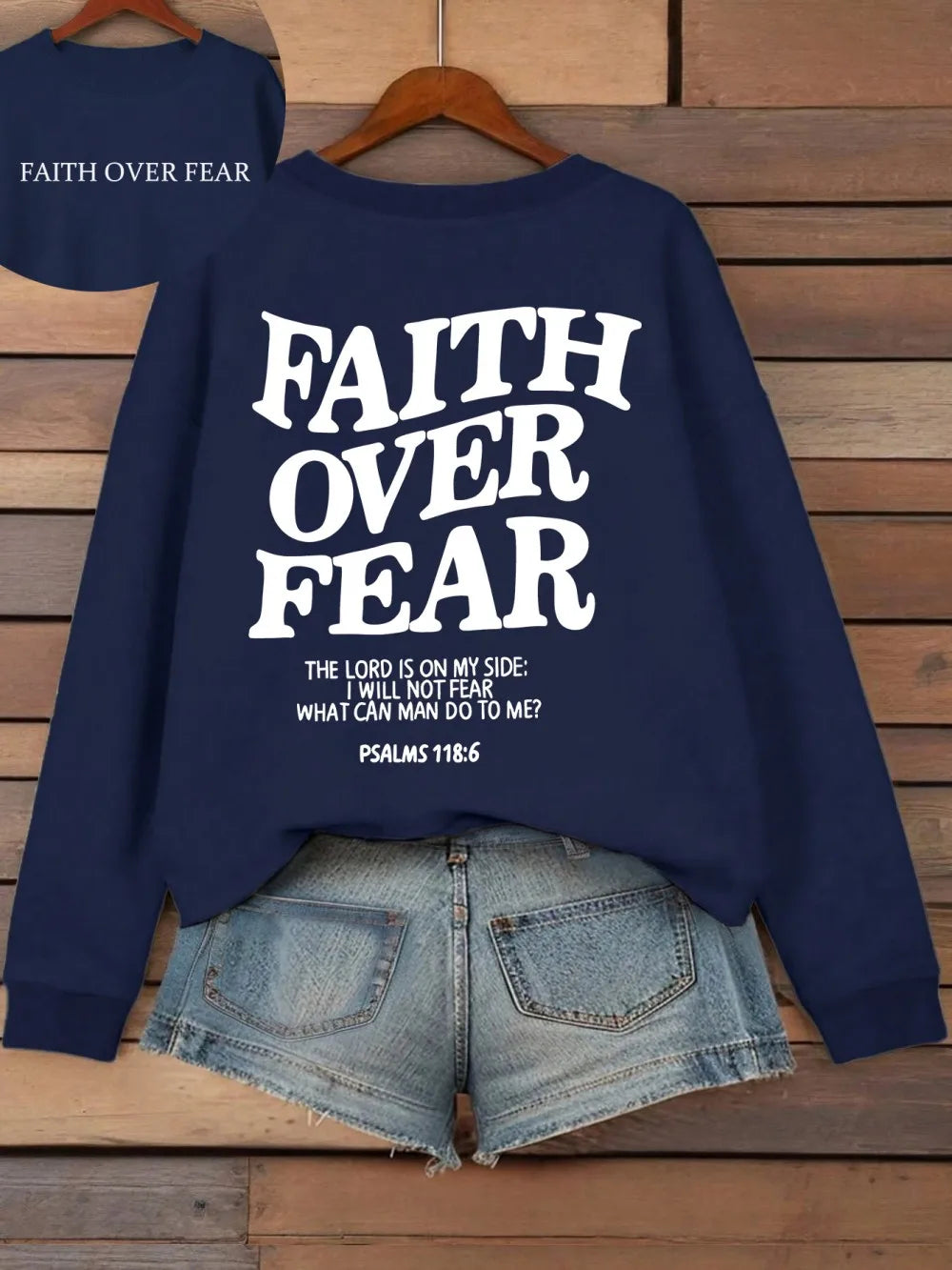 Casual Women's Hoodies Faith Over Fear Letter Printing Sweatshirts Fleece Warm Comfortable Pocket Pullovers Autumn Streetwear - Matrix Studios