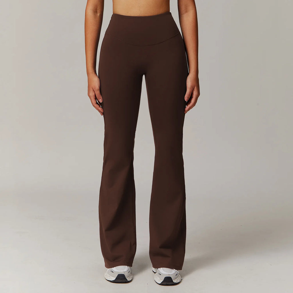 High Waist Wide Leg Pants Leggings Women Tights Fitness Bell-bottoms Yoga Elastic Leggings Push Up Gym Workout Flared Pants - Matrix-studios.com