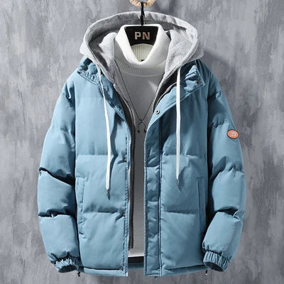 Winter Men's Padded Jackets Fashion Men Cotton Warm Down Hooded Parkas Coats Casual Men Thermal Windbreaker Coats Clothing 5XL - Matrix Studios