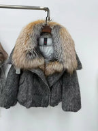 CXFS 2026 New Winter Fashion Wool Coat Splicing Down Jacket Lining With Oversized Fox Fur Collar Thick Warm Women's Coat - Matrix Studios