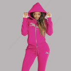 Women's Track Suit Aesthetic Hoodies Sweatshirts Sweatpants 2 Piece Set Zipper Cardigan High quality Sportwear Woman Pants Sets - Matrix-studios.com
