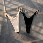 1/2 Pcs Brazilian Women Cotton Thong Underwear Sexy Panties Female Underpants Solid Color G-string Pantys - Matrix Studios