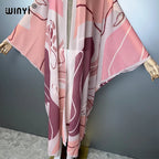 WINYI Africa Bohemia print Kimonos loose dresses for woman Cardigans beach outfits kaftan beach cover up evening dress maxi coat - Matrix Studios