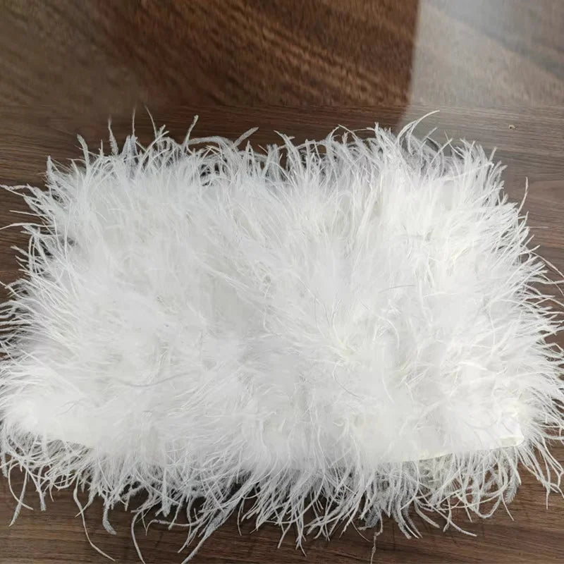 Real feather mini skirt, elastic waist sexy clothing, club, party dance party carnival short skirt can be customized in size - Matrix Studios