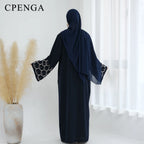 2025 Middle Eastern Islam Outfit for Muslim Women Luxury Dubai Modest Abaya Dress Eid Arabic Cardigan Plain Turkey Kaftan Robe - Matrix-studios.com