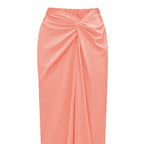 Fashion Solid Beach Dress Women's Casual Elastic High Waist Slit Long Skirt Summer 2025 New Beachwear Spice Girl Bikini Cover Up - Matrix Studios