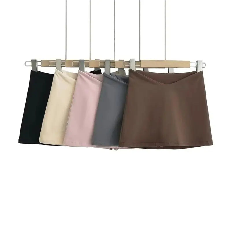Women Summer Sexy Shorts Skirts Summer Korean Low Waist Office Ladies Mini Skirts Fashion Casual Solid A Line Skirts New - Matrix-studios.com