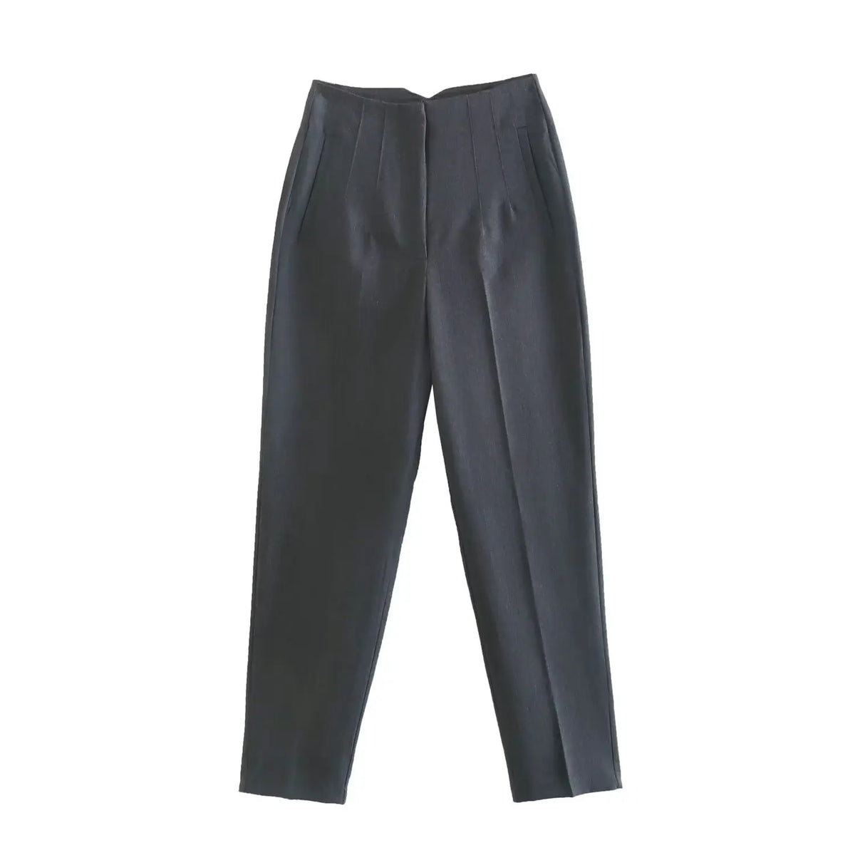 Willshela Women Fashion Straight Pants High Waist Front Zipper Trousers Vintage Full Length Female Chic Lady - Matrix-studios.com