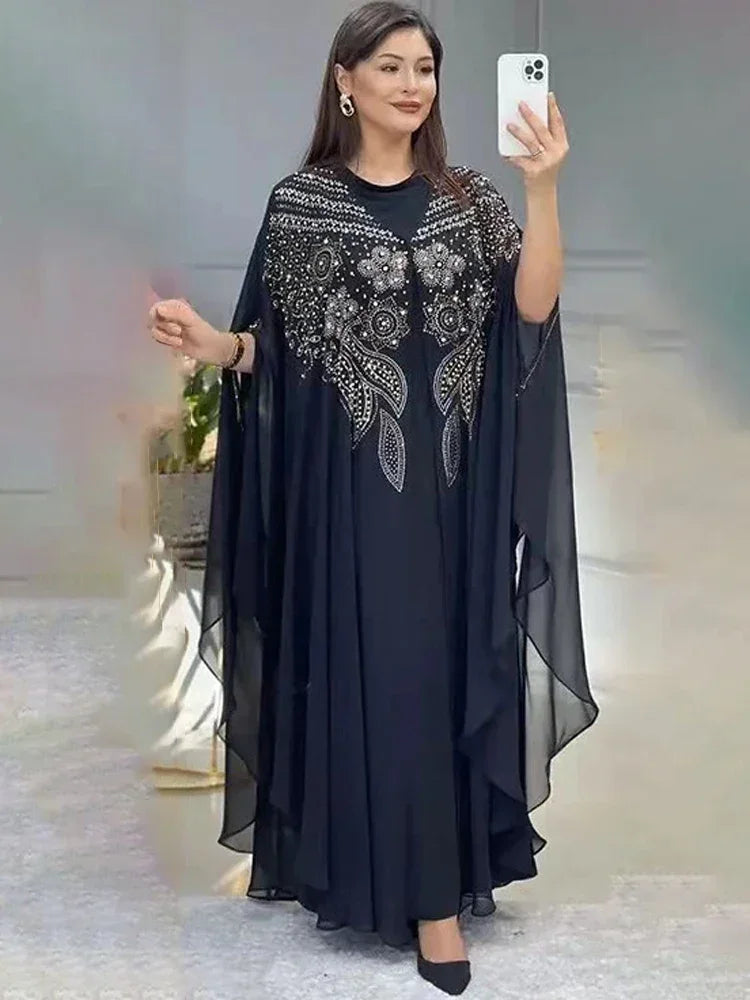 Abayas For Women Dubai Luxury 2024 Chiffon Boubou Muslim Fashion Dress Caftan Marocain Wedding Party Occasions Djellaba Femme - Matrix-studios.com