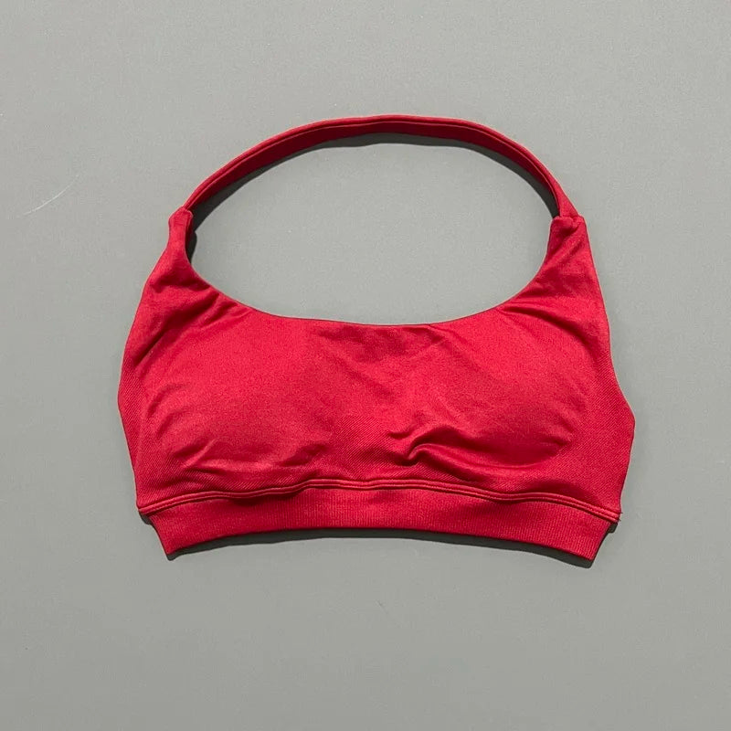 Sports Bra Women Seamless Yoga Halter Bra Top High Support Open Back Bra Fitness Push-up Activewear Workout Gym Underwear - Matrix-studios.com