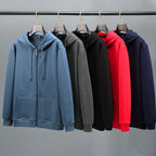 Plus Size 10XL 12XL Hoodie Men Autumn Winter Fleece Hoodies Solid Color Jacket Hoodies Big Size 12XL Blue Black Red Grey - Matrix Studios