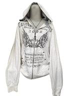 American Retro Printed Zipper Sweatshirt Women's Y2K New Harajuku Hip Hop Goth Casual Joker Long Sleeve Zipper Hoodie Streetwear