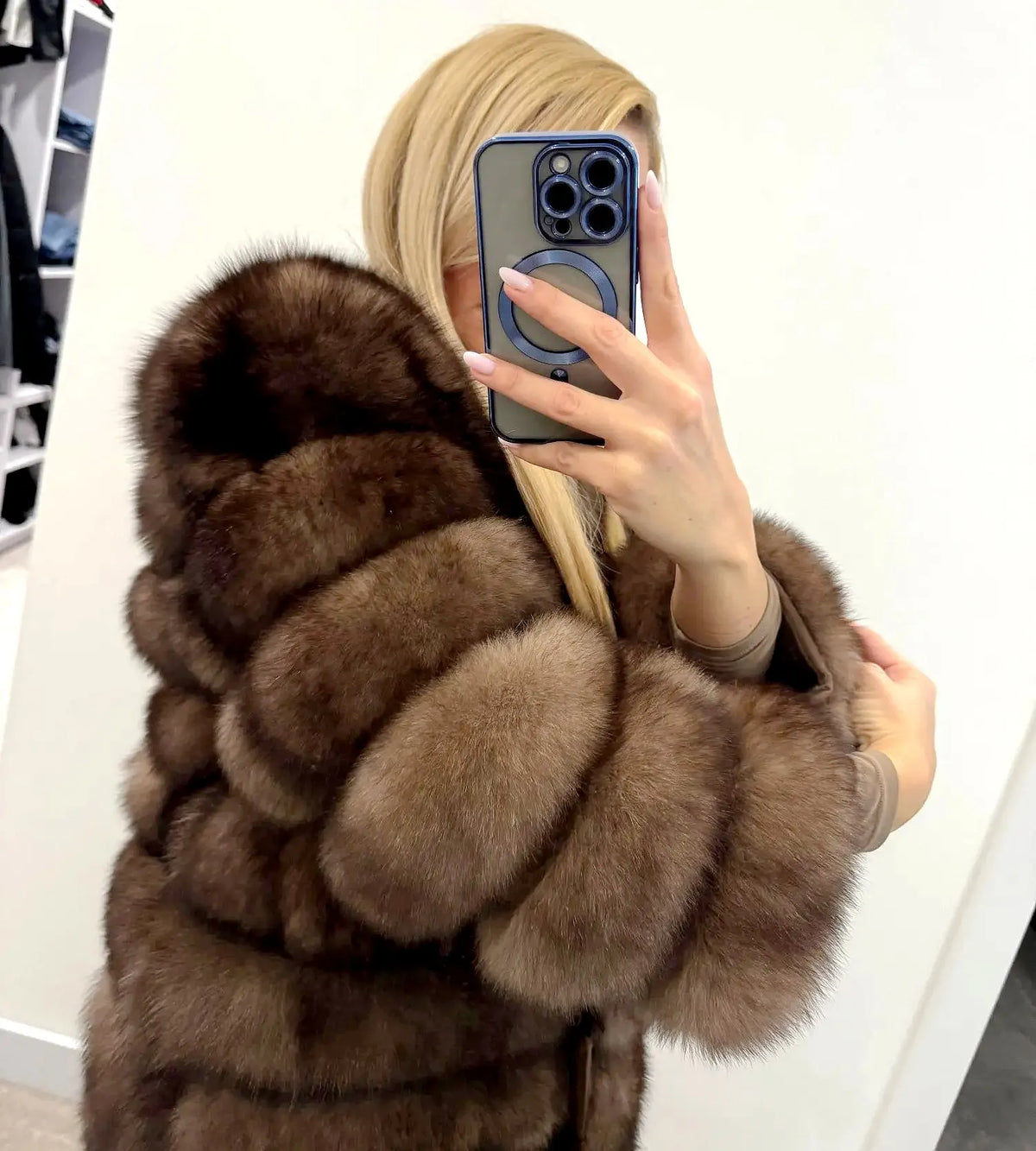 70CM 4in1 New Fast Shipping New Fashion Women Fashion Real Natural Fox Fur Long Coat Jacket for Winter Warm Over Coat - Matrix Studios
