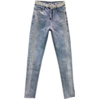 Oversized 5XL High Waist Elastic Skinny Jeans Women New Slim Vintage Diamonds Pencil Trousers Casual Ankle-length Denim Pants - Matrix-studios.com