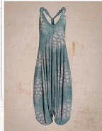 Wide Leg Bohemian Loose Overall Jumpsuit Ethnic Mandala Vintage Paisley Printing Women Rompers Backless Harem Bloomers Playsuit - Matrix Studios