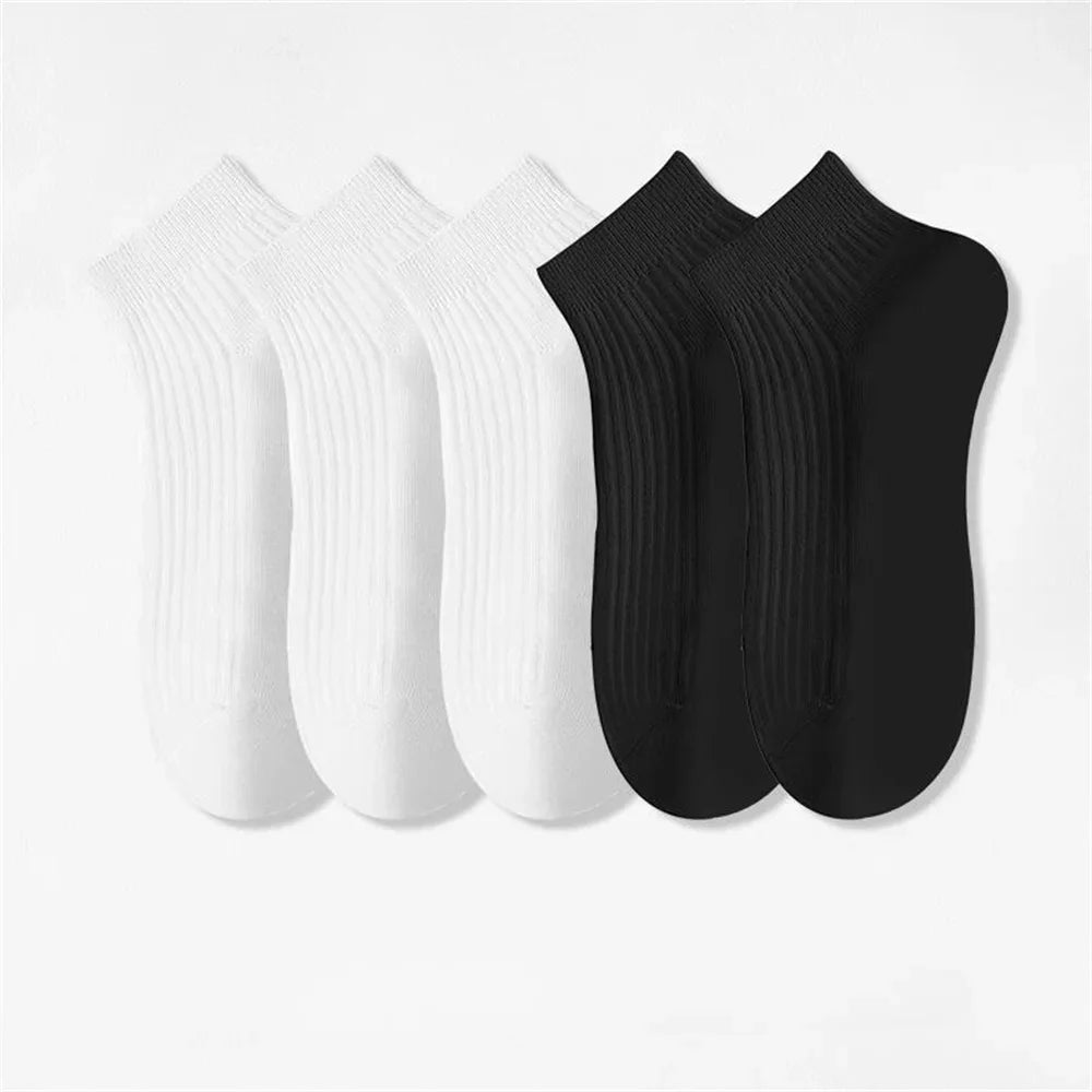 5 Pairs/Pack Ankle Socks Women 100% Cotton Invisible Sweat-absorbing Girls Low Tube Boat Socks EU 36-42 - Matrix Studios