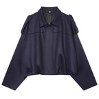 HXAO Women's Bomber Jacket Lapel Long Sleeve Zipper Suede Jacket Women 2025 High Street Cropped Racing Jackets Coats Outerwears - Matrix-studios.com