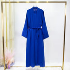 2pics Muslim Sets Muslim Jilbab Two Pieces Women Out Abaya Loose Cardigan Coat Sleeveless Inner Dress Prayer Clothing with Belt - Matrix-studios.com