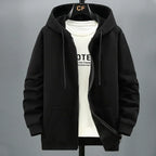 Big Size Hoodie Men Hood Long Sleeve Sweatshirt Male Zip-up Loose Cotton Fleece-lined Casual Top Zipper Large Fat Plus 10XL 12XL - Matrix Studios