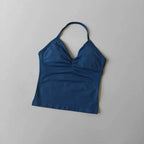 Sexy Halter Neck Beautiful Back High Waist Peach Sports Bras Shorts Suit Pilates Gathering Yoga Vest Training Fitness Bra Sets - Matrix-studios.com