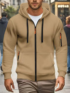 Men Autumn and Winter New Hoodies Long Sleeve Sweatshirt Pocket Zipper Design Hooded Sweatshirt Men Sportswear Casual Jacket - Matrix Studios