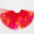 LED Glowing Light Women Tulle Star Skirt Short Tutu Mini Skirt Adult Fancy Ballet Dancewear Party Costume Ball Gown Mini Skirt - Matrix-studios.com