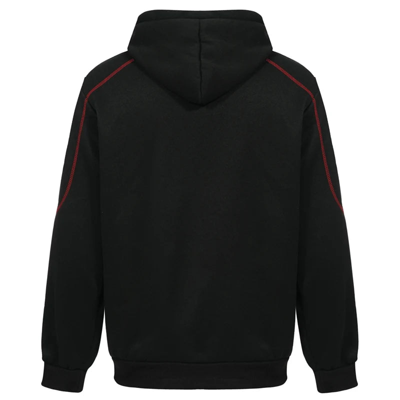 Men's Long Sleeve Zip Up Hoodie Casual Athletic Sweatshirt Hooded Jacket with Pockets Spring Fall Warm Fleece Lined Coat Outwear - Matrix Studios