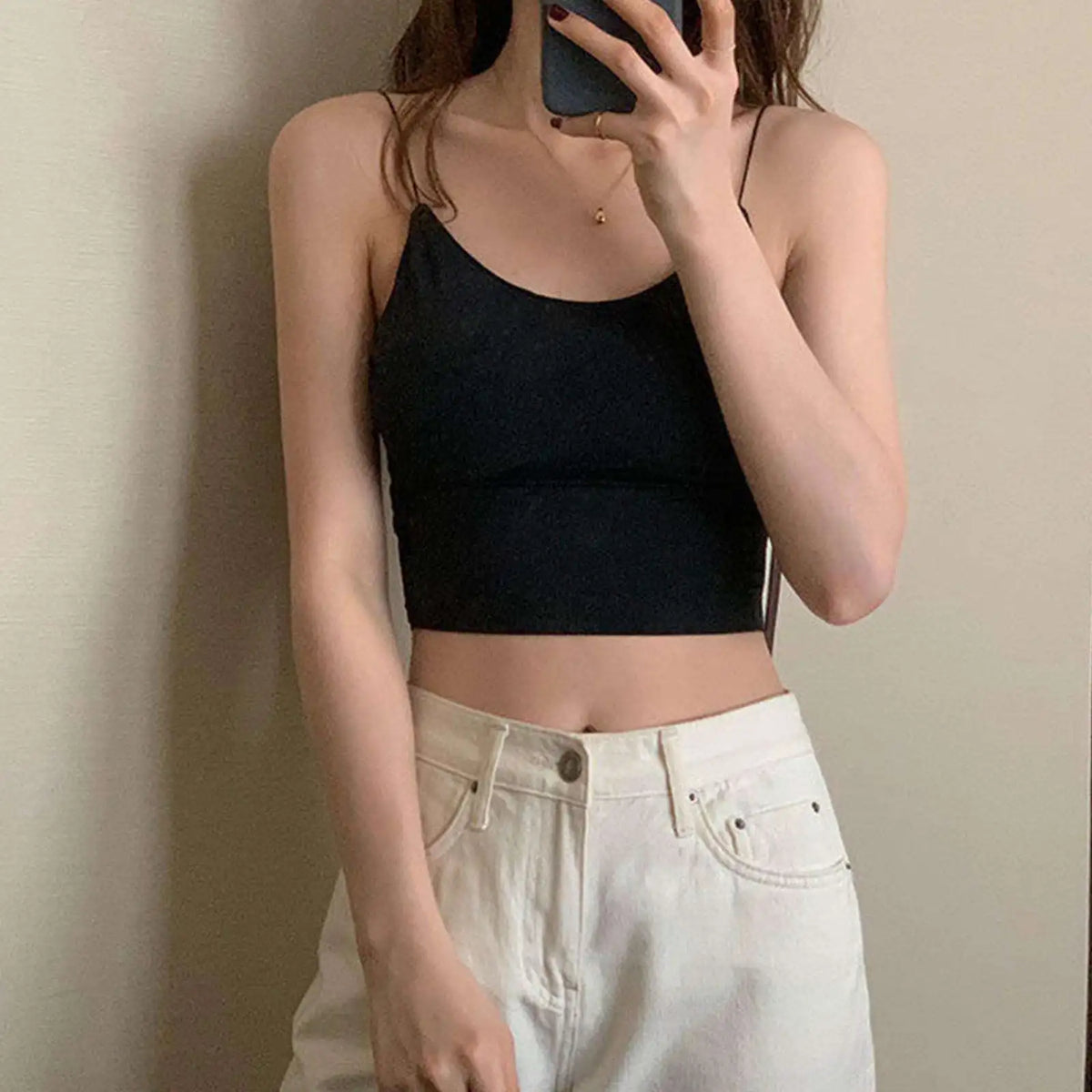1pc Women Sexy Solid Color Camisole Ice Silk Tube Seamless Sports Tank Top Wireless Underwear Padded Bra Bralette Vest - Matrix-studios.com