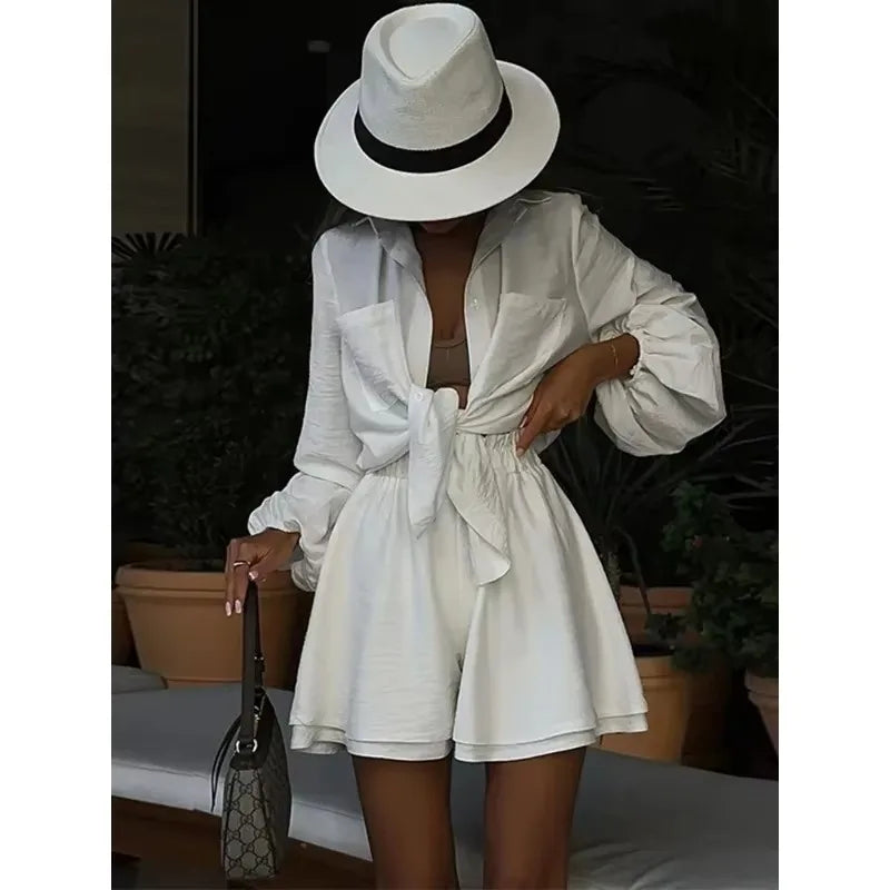 Casual Loose Short Sets For Women 2 Piece Sets Womens Outfits Spa Holiday Baggy Fashion Shorts Suits Woman Summer - Matrix-studios.com