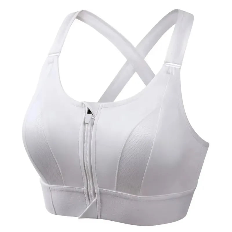 Sports Bras For Women Front Zipper Adjustable Strap Shockproof Elastic Fitness Athletic Brassiere Slim Yoga Crop Top - Matrix Studios