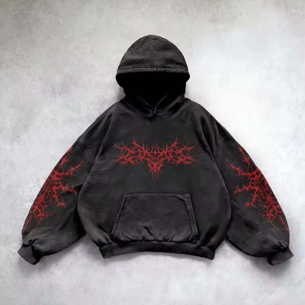 American Y2K New Fashion Trend Fleece Padded Zipper Hoodie Women Street Hip Hop Joker Loose Sweatshirt Couple Casual Punk Hoodie