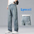 Summer Ultra-thin Lyocell Men's Jeans Drape Soft Fabric Loose Straight Casual Denim Pants Elastic Ice Silk Male Trousers - Matrix Studios