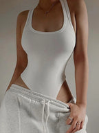 Sleeveless Knit Bodysuit Hot Summer Sexy Bodycon Off Shoulder Halter Tops Casual Street Bodice For Women ClubWear - Matrix-studios.com