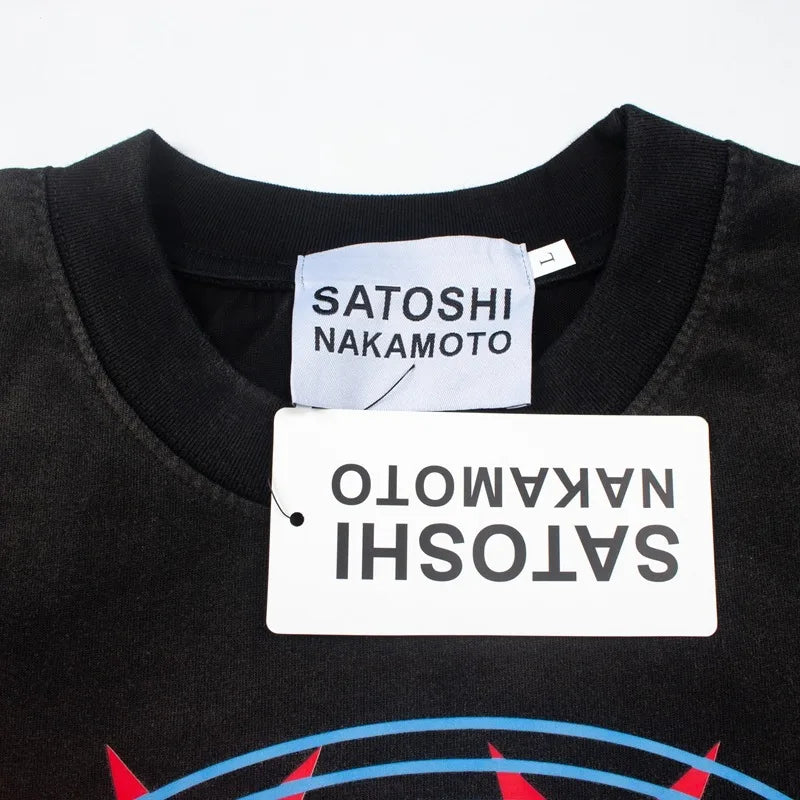 26ss Summer Satoshi Nakamoto T Shirt Short Sleeve Men's Hip Hop Y2K Cartoon Print Loose Cotton T-shirts Male Female Streetwear - Matrix-studios.com