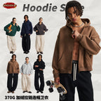 ZODF Trendy 2025 Winter Man Solid Fleece Boxy Hoodies Unisex 350gsm Double Head Zipper Hooded Sweatshirts Coat HY1122 - Matrix Studios