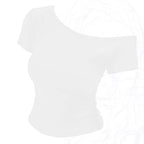 Summer Off shoulder Top Women Slim fit Body Summer  Short sleeve T shirt One shoulder Female Sexy Basic Tees Korean Chic - Matrix-studios.com