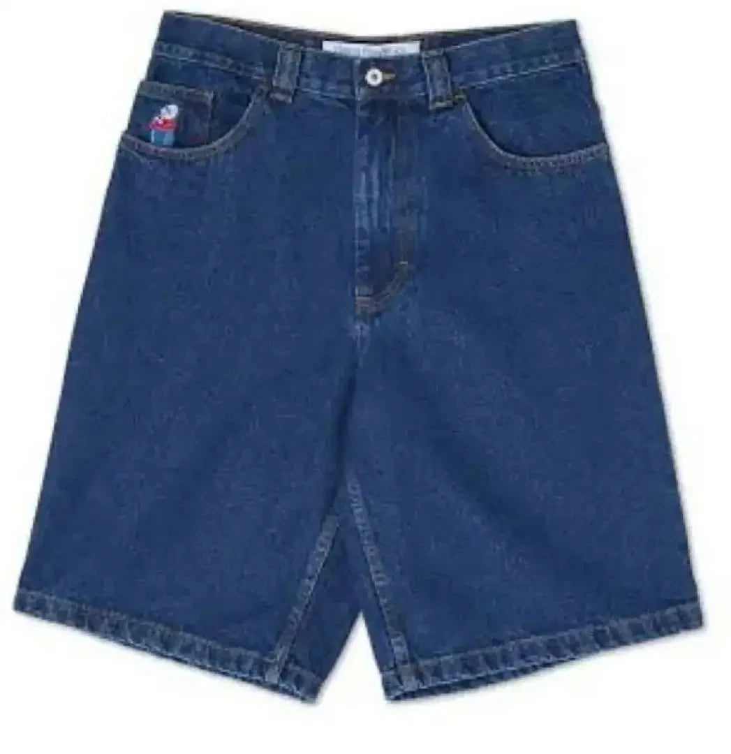American New Retro Letter Embroidery Tooling Denim Shorts Trend Gothic Y2K Harajuku Hip-hop Loose Sports Shorts Street clothes