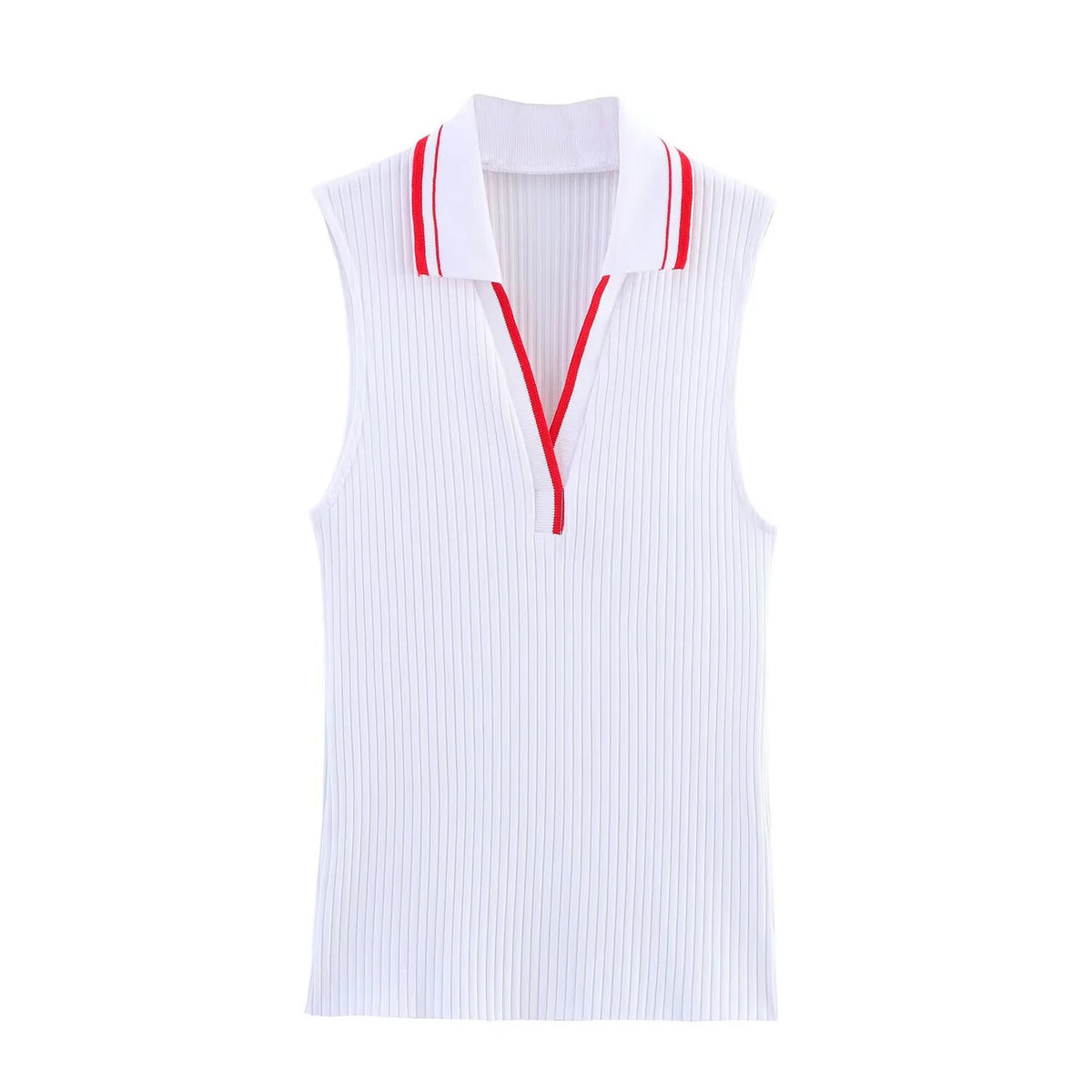 Summer New Fashion Style Ribbed Sleeveless Polo Collar T-shirt Sports Style Polo Shirt Vest Top Women's Clothing - Matrix-studios.com