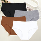 4Pcs/Set Comfort Cotton Panties Women High Waist Briefs Seamless Underwear Breathable Underpants Plus Size Panty S-2XL Intimates - Matrix Studios