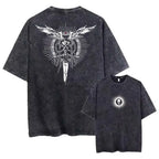 Harajuku Vintage Washed T Shirts Death Note Anime Graphic Printing T Shirt Oversize Cotton Fashion Streetwear Unisex Top Tee