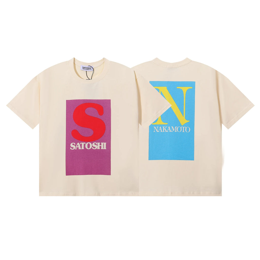 Free shipping New Satoshi Nakamoto fashion T-shirt hotfix rhinestone and Printed with Washed Oversized 100% cotton Men Women T-shirts Y2K Fashion streetwear - Matrix-studios.com